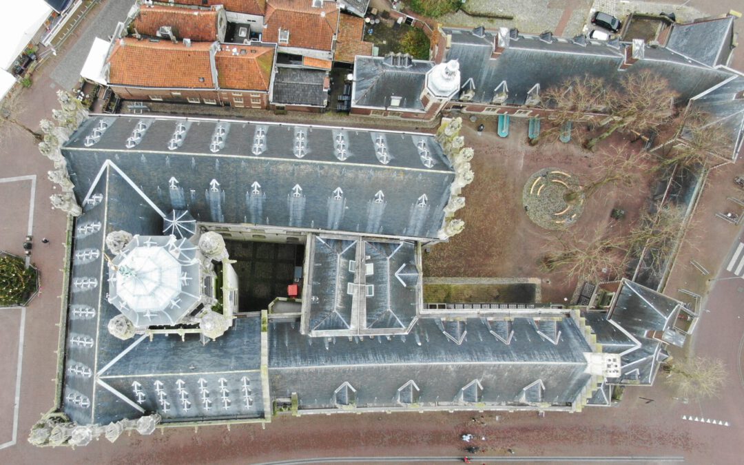 3D inmeting Stadhuis Middelburg met 3D scanner en drone