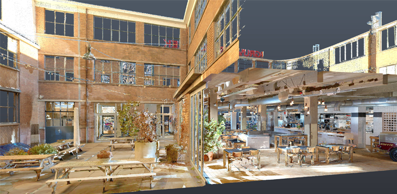 gekleurde pointcloud uit mobiele 3d laserscanner